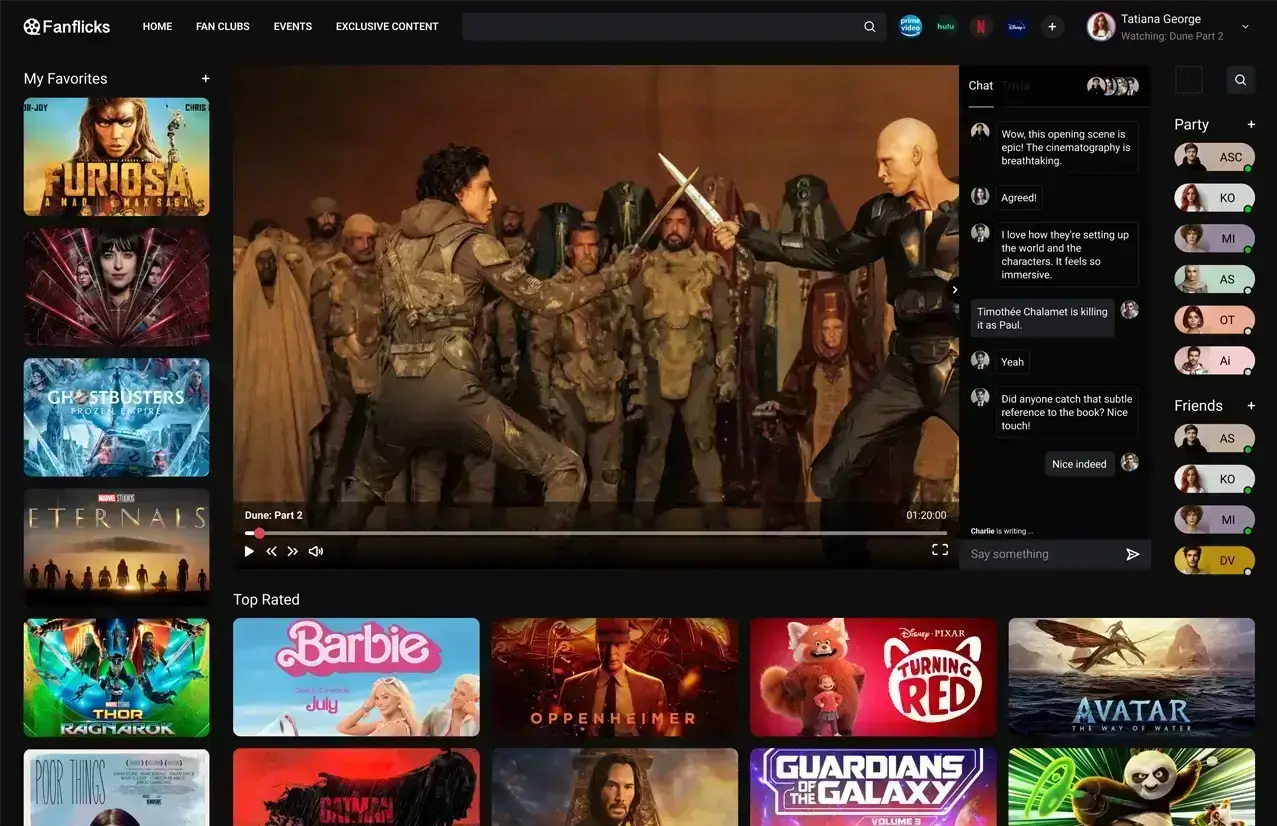Fanflick - Entertainment App UI Design