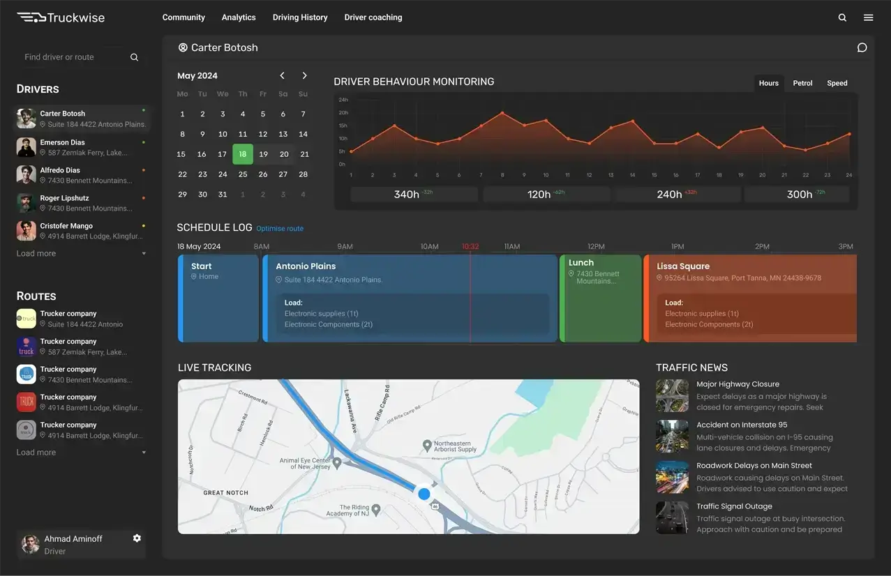 TruckWise - Logistics and Fleet Management UI